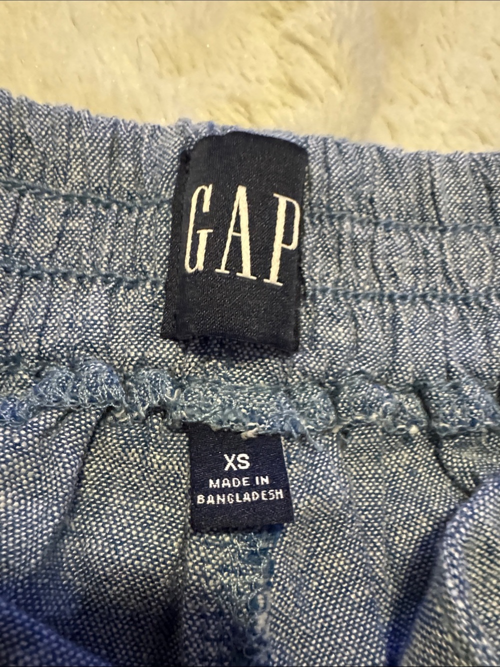 GAP Heathered Light Blue Casual Pull-On Shorts - Picture 4 of 5